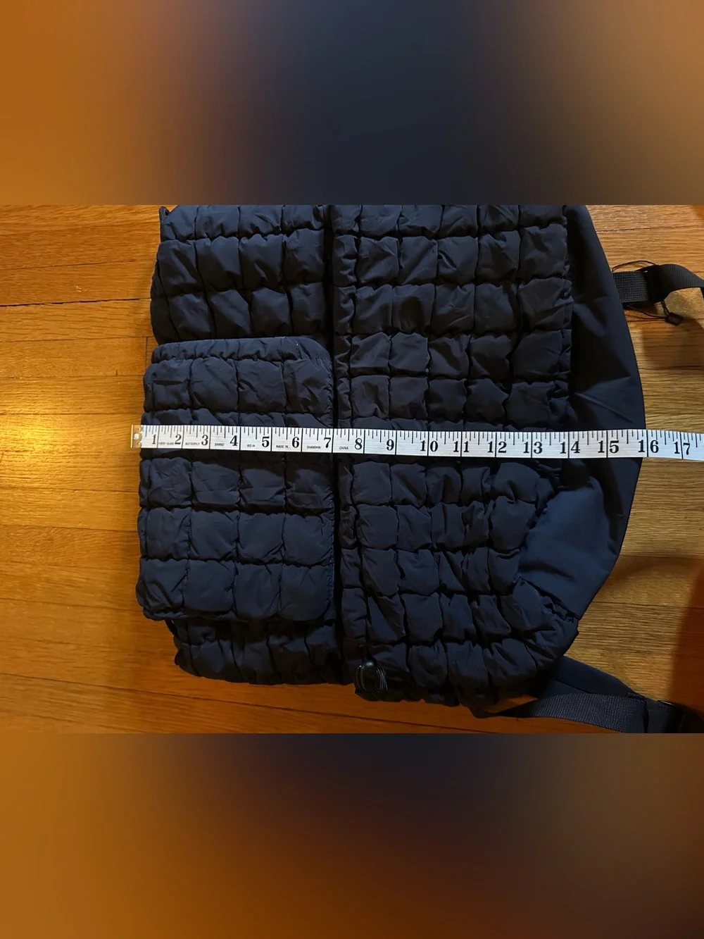 Ododos Black Lightweight Quilted Backpack